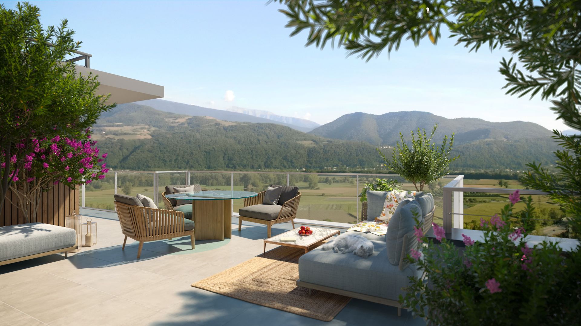 Meylan vue sur le massif de belledonne à Meylan